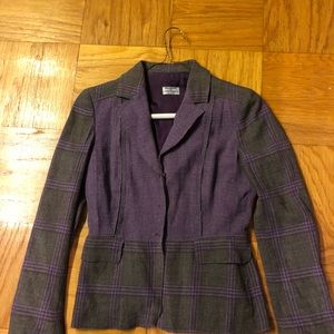 Philosophy blazer in grey and purple. Size 4